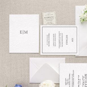 Estate Monogram Classic Monogram Wedding Letterpress Thank You Card
