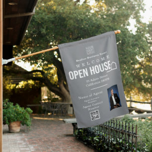 Estate Open House Logo Photo Grey Flag