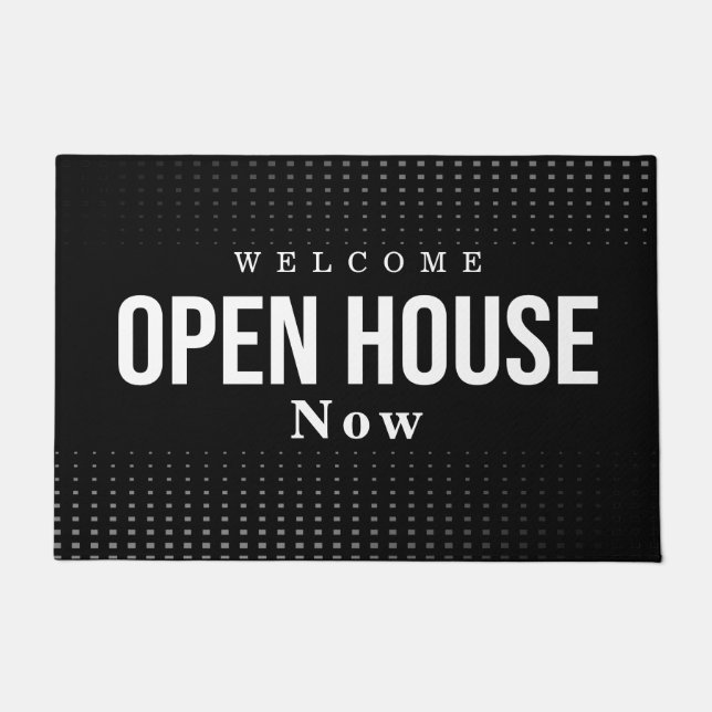 Estate Open House Modern Chic Black  Doormat (Front)