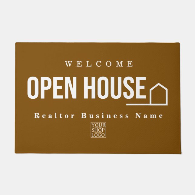 Estate Open House Modern Chic Brown Doormat (Front)