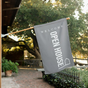 Estate Open House Modern Chic Grey Flag