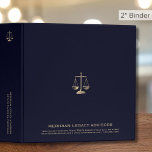 Estate Planning 2 Inch Binder with Justice Scales<br><div class="desc">Impress clients and partners with our professionally designed estate planning binder. The rich navy blue background and golden justice scales exude sophistication, making it ideal for estate planners, attorneys, and advisors. Organize and showcase your materials with confidence. Bulk orders are available with no minimum. Bulk discounts are available; see details...</div>