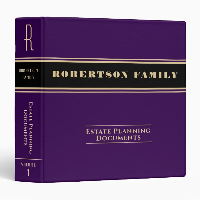Estate Planning and Trust Documents 3 Ring Binder (Front/Spine)