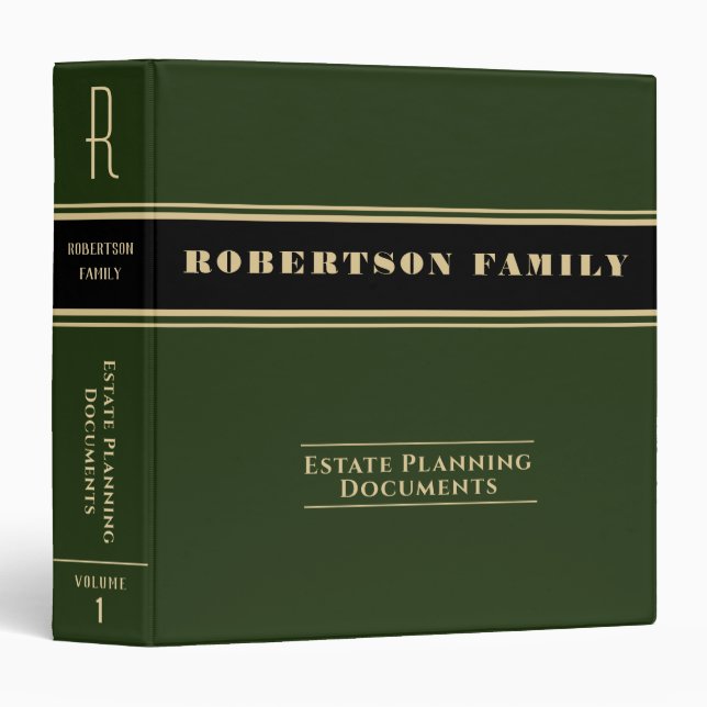 Estate Planning and Trust Documents 3 Ring Binder (Front/Spine)