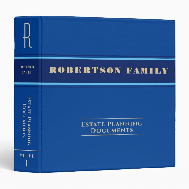 Estate Planning and Trust Documents 3 Ring Binder (Front/Spine)