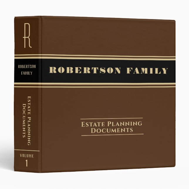 Estate Planning and Trust Documents 3 Ring Binder (Front/Spine)