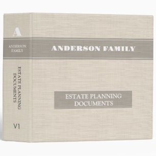 Estate Planning And Trust Documents Beige Linen 3 Ring Binder