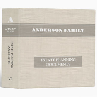 Estate Planning And Trust Documents Beige Linen 3 Ring Binder