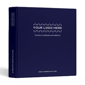 Estate Planning Binder Custom Brand Navy Blue