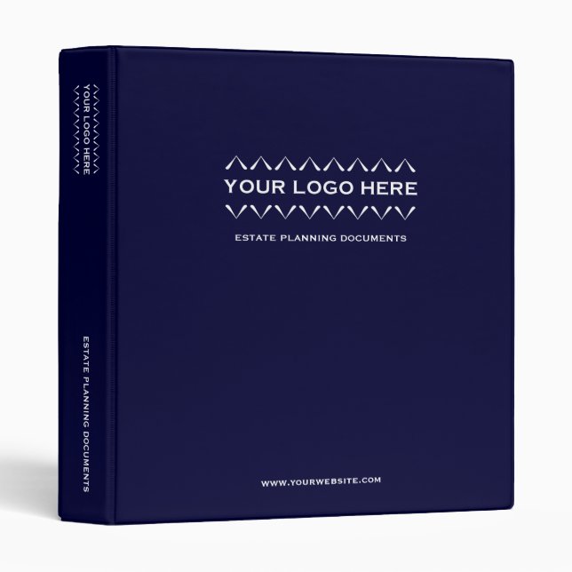 Estate Planning Binder Custom Brand Navy Blue (Front/Spine)