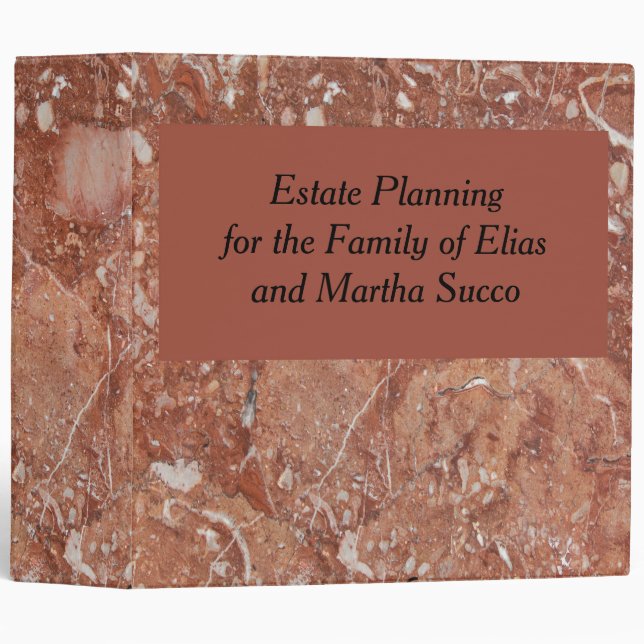 Estate Planning Binder in Brown Print (Front/Spine)