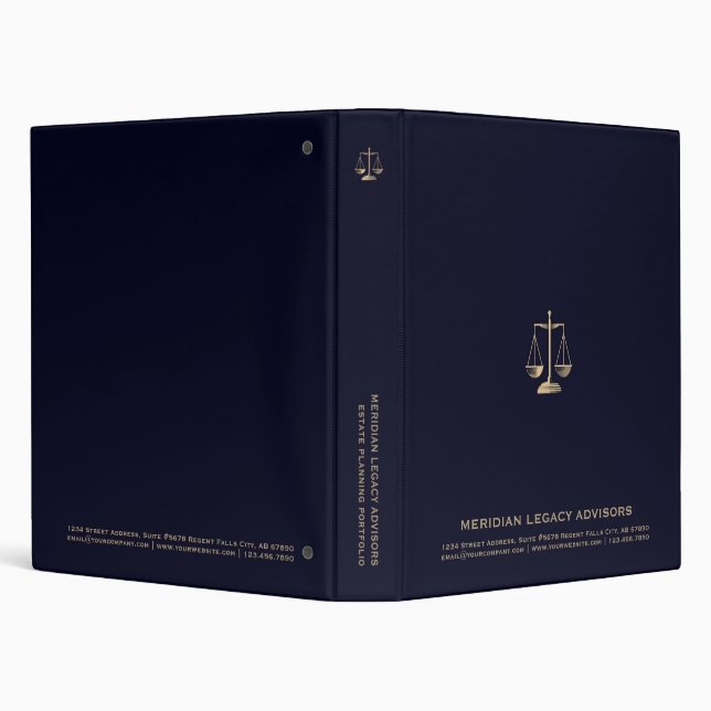 Estate Planning Binder Modern Blue and Gold (Background)