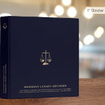 Estate Planning Binder Modern Blue and Gold<br><div class="desc">Impress clients and partners with our professional modern designed estate planning binder. The rich blue background and simple elegant golden justice scale logo emblem exude sophistication, making it ideal for estate planners, attorneys, and advisors. Organize and showcase your materials with confidence. Bulk orders are available with no minimum. Bulk discounts...</div>