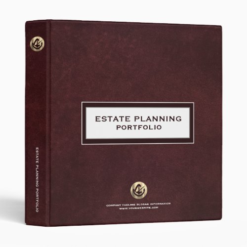 Estate Planning Binder Oxblood Leather Print