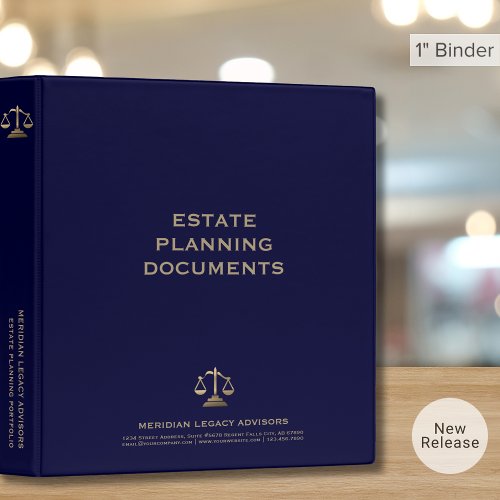 Estate Planning Binder with Scales of Justice