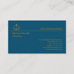 Estate Planning - Blue   Gold Business Card