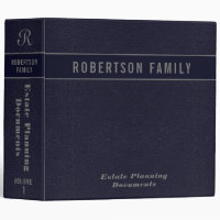 Estate Planning | Blue Leather Book Look 3 Ring Binder