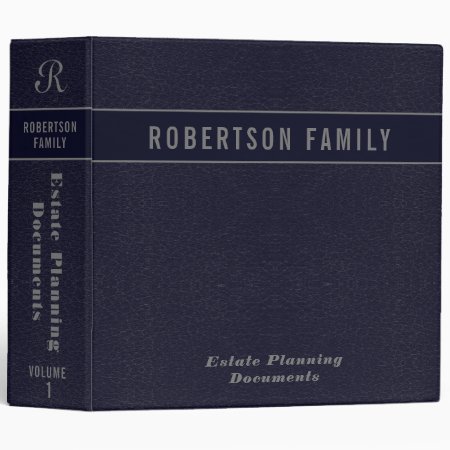 Estate Planning | Blue Leather Book Look 3 Ring Binder