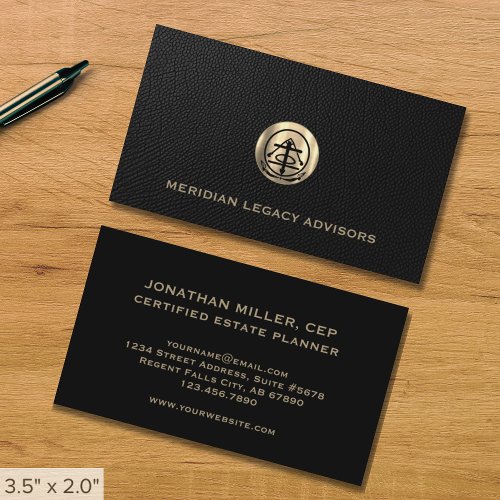 Estate Planning Business Cards Black and Gold