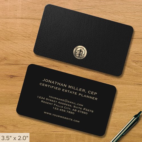 Estate Planning Business Cards Black and Gold