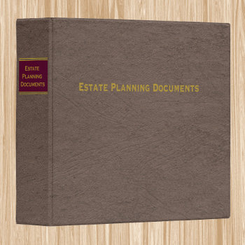 Estate Planning Documents Binder by Sideview at Zazzle