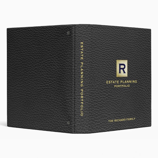 Estate Planning Documents Black Gold Theme 3 Ring Binder (Background)