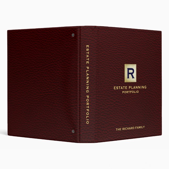 Estate Planning Documents Brown Gold Theme 3 Ring Binder (Background)