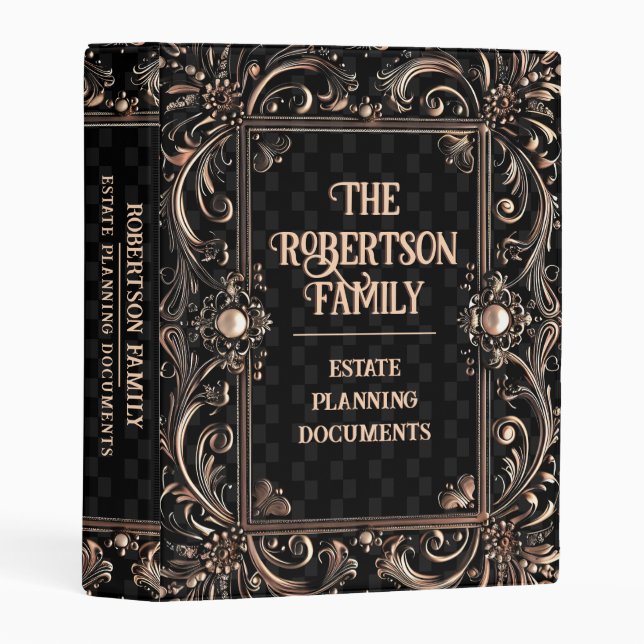 Estate Planning Documents Family Name Custom Mini Binder (Front/Spine)