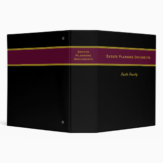 Estate Planning Documents Solid Color Background 3 Ring Binder
