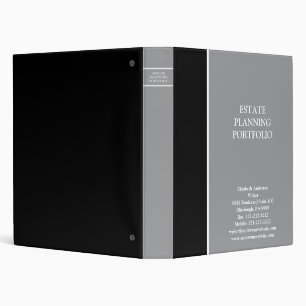 Estate Planning Faux Black Leather 3 Ring Binder