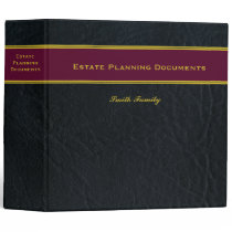 Estate Planning Faux Black Leather binder Estate Planning Faux Black Leather binder