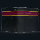 Estate Planning Faux Black Leather binder<br><div class="desc">Estate Planning Documents Portfolio binder with faux black leather background for a sophisticated look. All text (front and spine) may be edited or deleted. Professional faux leather look background (the leather look is printed, not textured), legal style red and gold wraparound banner, and elegant typography. Use for your personal estate...</div>