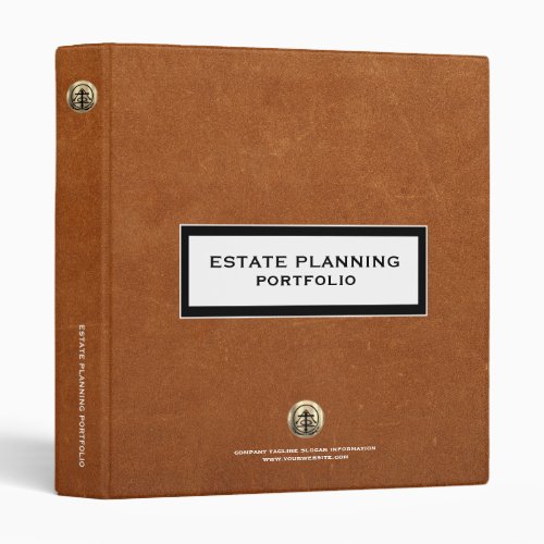 Estate Planning Gold Logo Sable Leather Binder