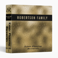 Estate Planning | Gold Look 3 Ring Binder