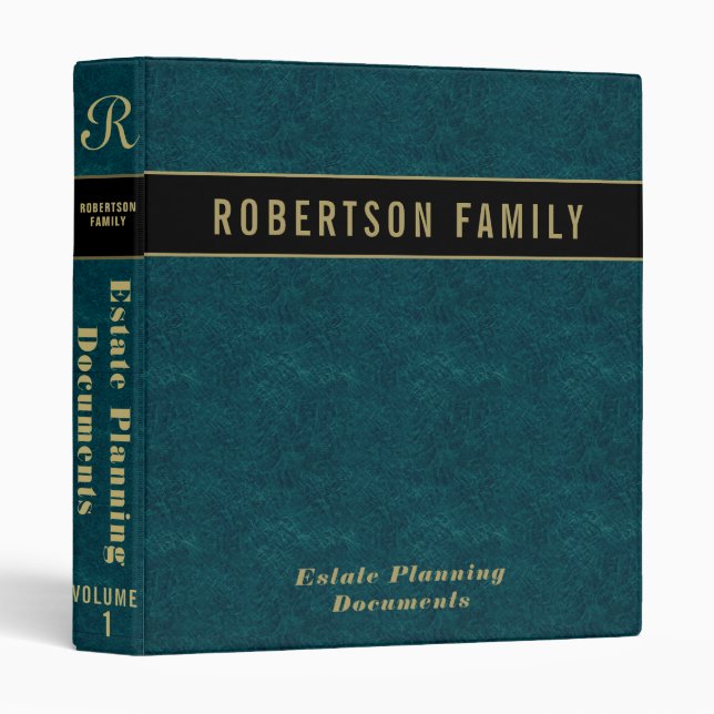 Estate Planning | Green Jade 3 Ring Binder (Front/Spine)