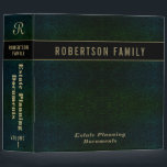 Estate Planning | Green Leather Look 3 Ring Binder<br><div class="desc">An antique vintage looking book to keep your estate planning documents.</div>