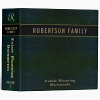 Estate Planning | Green Leather Look 3 Ring Binder