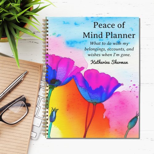 Estate Planning Peace of Mind End of Life Planner Notebook