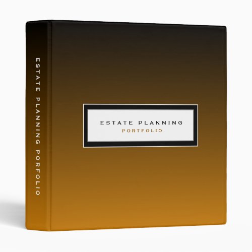 Estate Planning Portfolio Amber 3 Ring Binder