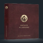 Estate Planning Portfolio Binder Oxblood Gold Logo<br><div class="desc">Designed for Estate Planners and Law and Legal firms. This binder is ideal for organizing your client's portfolio information.</div>