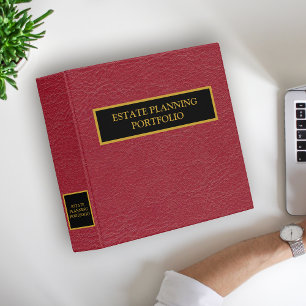 Estate Planning Portfolio Binder Red Faux Leather