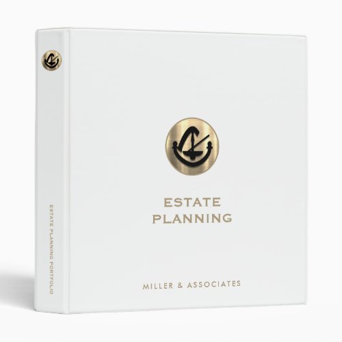 Estate Planning Portfolio Binder White Gold