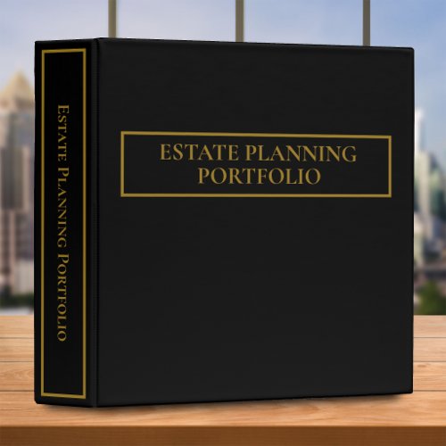Estate Planning Portfolio - Black 3 Ring Binder