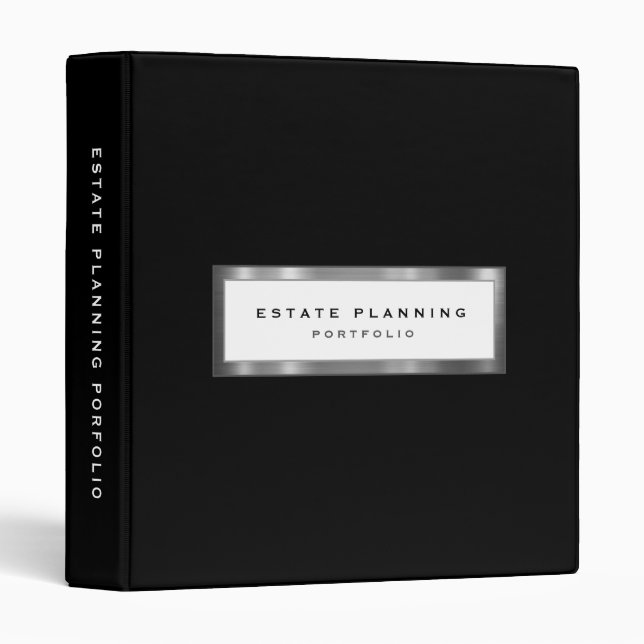 Estate Planning Portfolio Black 3 Ring Binder (Front/Spine)