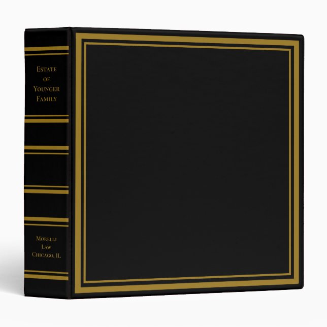 Estate Planning Portfolio - Black 3 Ring Binder (Front/Spine)