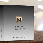 Estate Planning Portfolio Black and Gold 3 Ring Binder<br><div class="desc">Designed for Estate Planners and Law and Legal firms. This binder is ideal for organizing your client's portfolio information.</div>