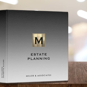 Estate Planning Portfolio Black and Gold 3 Ring Binder