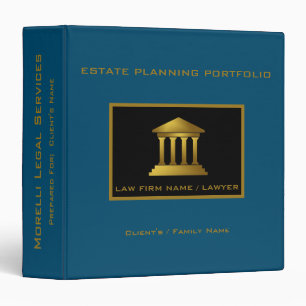 Estate Planning Portfolio - Black Blue 3 Ring Binder