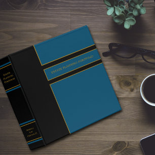 Estate Planning Portfolio - Black Blue 3 Ring Binder