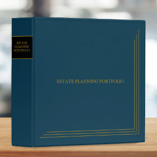 Estate Planning Portfolio - Black Blue 3 Ring Binder
